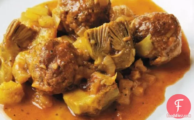 Cook the Book: Braised Goat Meatballs with Artichokes and Fennel