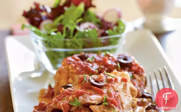 Chicken Thighs with Olives and Tomato Sauce