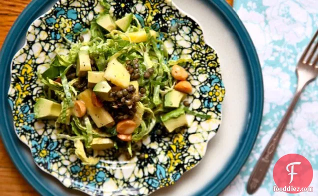 Shaved Brussels Sprout Salad with Pineapple Poppy Seed Vinaigrette