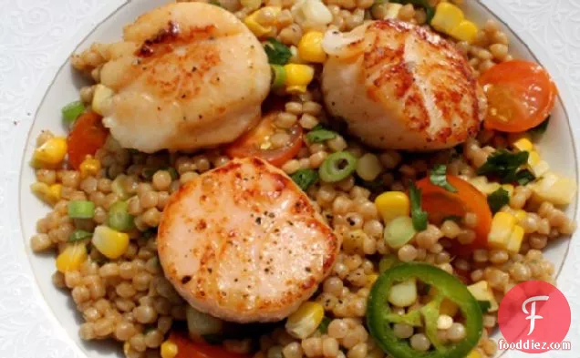 Seared Scallops with Israeli Couscous