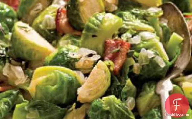 Sautéed Brussels Sprouts With Bacon & Onions