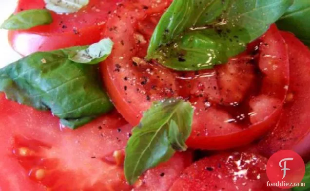 Tomatoes With Fresh Basil and Aged Balsamic