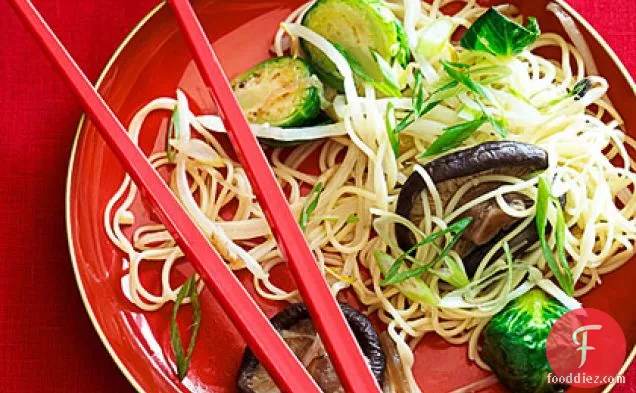 Brussels Sprouts and Shiitake Lo Mein