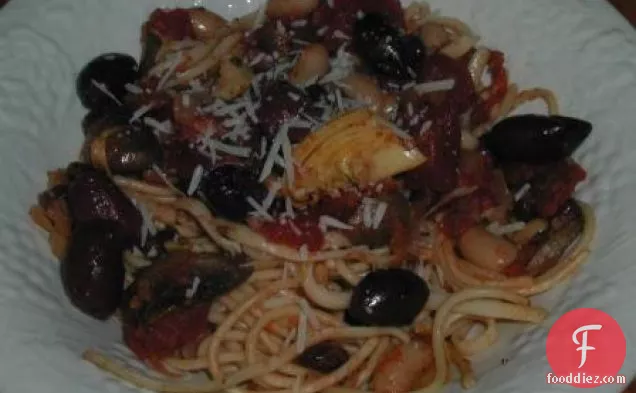 Pasta With Beans, Artichokes, and Olives