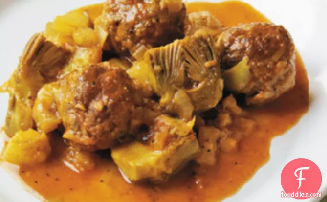 Braised Meatballs with Artichokes and Fennel