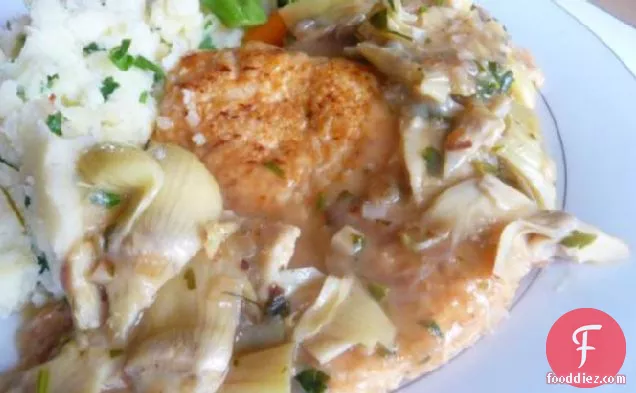 Chicken Francaise With Artichoke Hearts