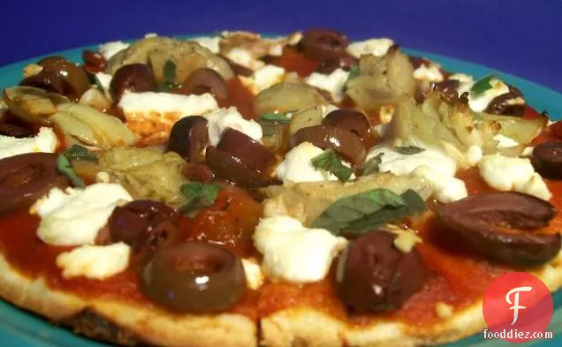 Artichoke, Olive and Goat's Cheese Pizza