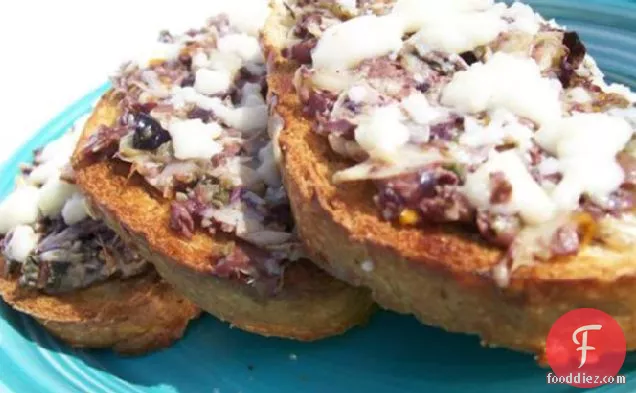 Tapenade-Artichoke Hearts on French Bread