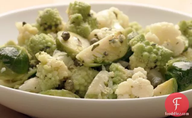 Cauliflower And Brussels Sprouts Salad With Mustard-caper Butter