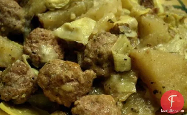 Greek-Style Slow cooker Sausage and Artichokes