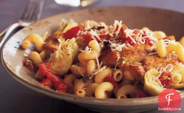 Pan-Seared Chicken with Artichokes and Pasta