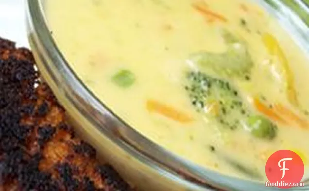 Cheesy Broccoli and Vegetable Soup