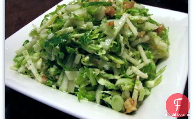 Brussels Sprout Slaw With Apples And Walnuts