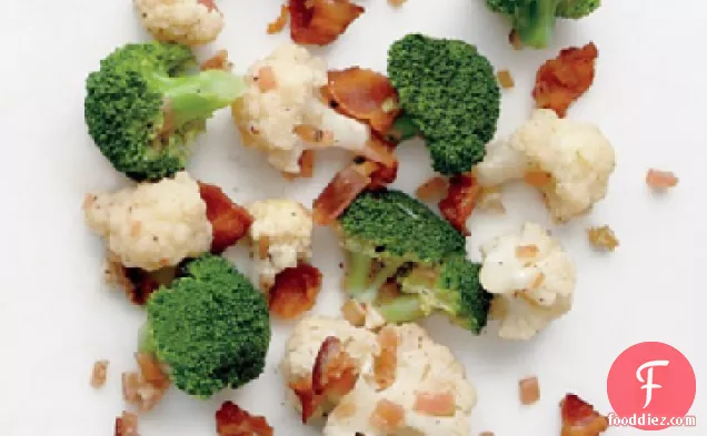Broccoli and Cauliflower with Bacon Vinaigrette