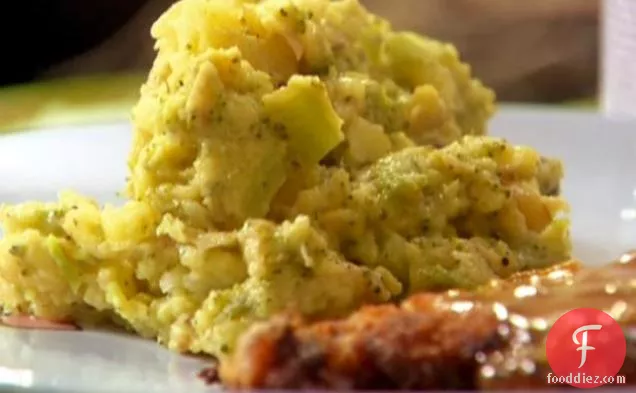 Broccoli and Cheese Smashed Potatoes