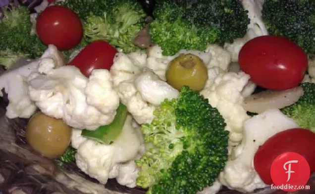 Italian Marinated Cauliflower and Broccoli Salad