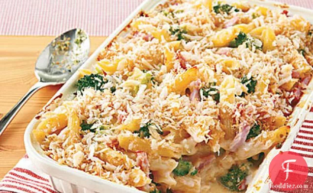 Baked Penne with Ham and Broccoli
