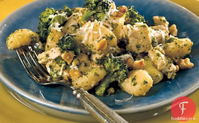 Chicken, Broccoli, and Gnocchi with Parsley Pesto