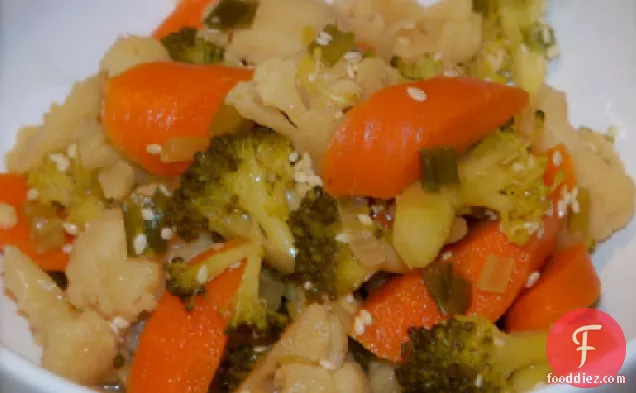 Microwave Asian Broccoli and Cauliflower