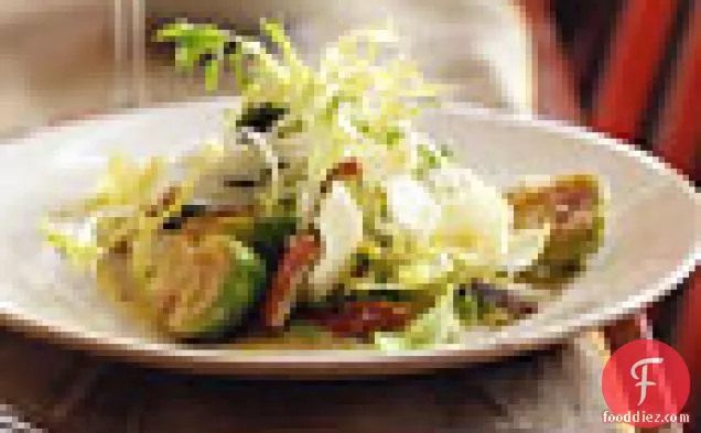 Frisée and Endive Salad with Warm Brussels Sprouts and Toasted Pecans