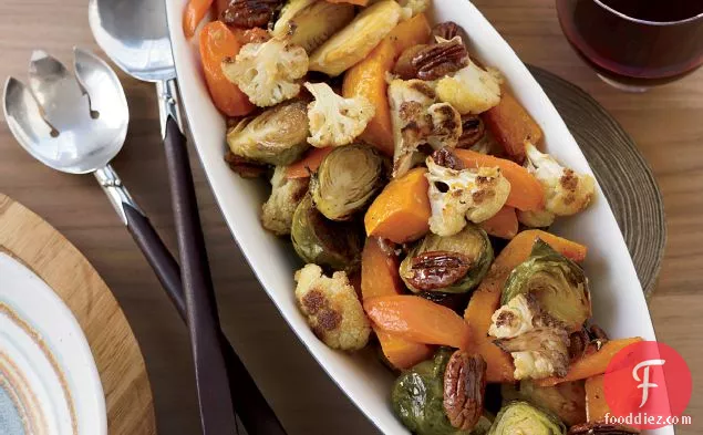 Maple-Ginger-Roasted Vegetables with Pecans