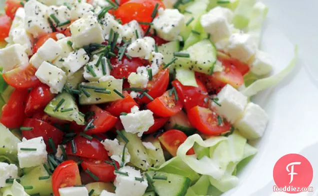 Feta Cheese, Cherry Tomatoes And Pointed Cabbage