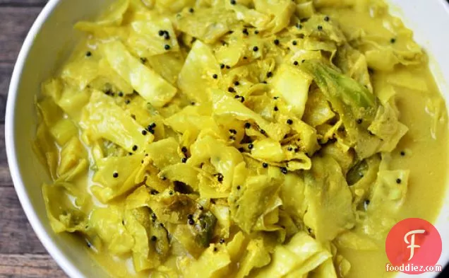 Cabbage In Mild Yogurt And Mustard Seed Curry