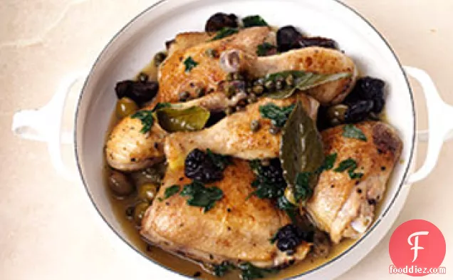 Braised Chicken with Prunes, Olives, and Capers Recipe