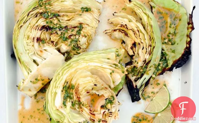 Grilled Cabbage Wedges With Spicy Lime Dressing