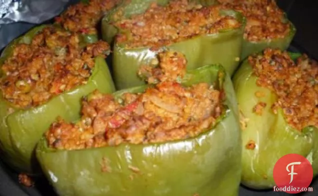 Soy and Bulgur Stuffed Peppers
