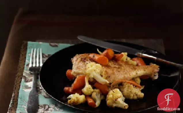 Chicken Legs with Carrots and Cauliflower