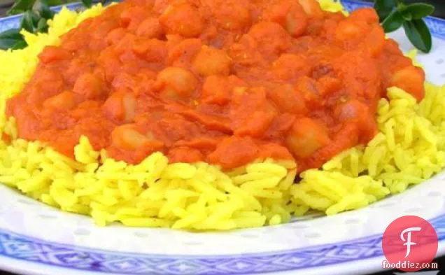 Chickpea Curry (Indian Style) over Basmati Rice