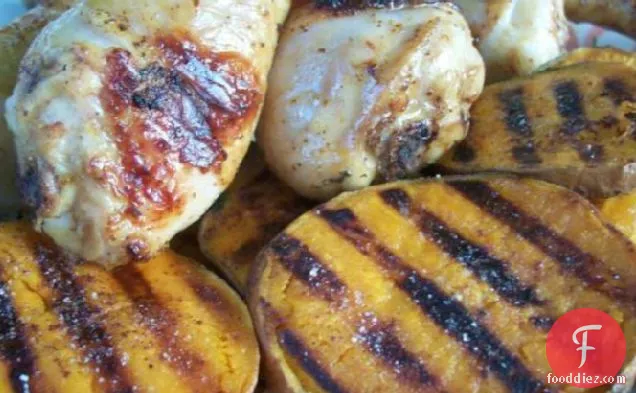 Rachael Ray's Grilled Beer Chicken With Potato Slabs