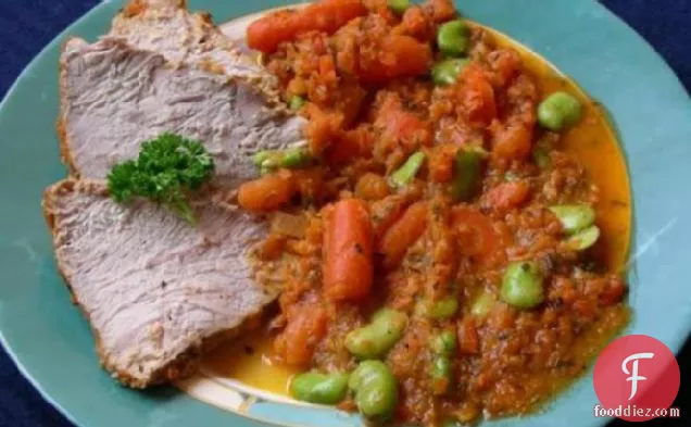 Veal Roast With Fava Beans
