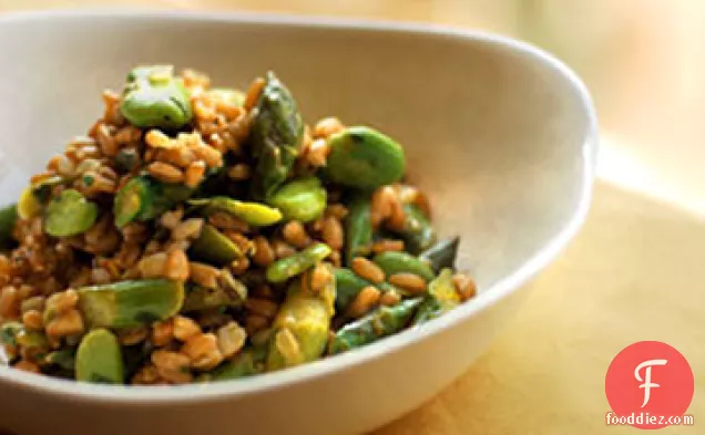 Farro Risotto with Asparagus and Fava Beans Recipe