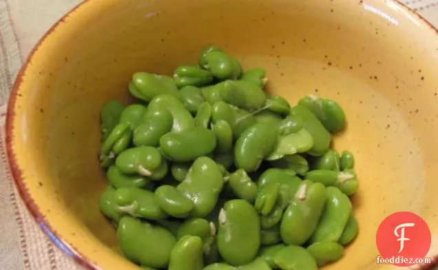 Favas a Portugueasa ( Broad Beans With Bacon and Herbs )