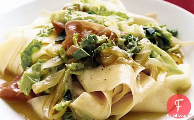 Pappardelle with Cabbage, Prosciutto, and Sage