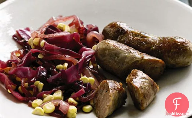 Sausage with Cabbage and Corn Sauté