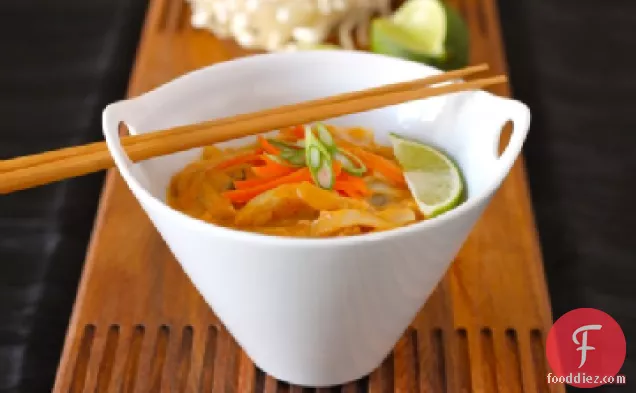 Red Curry, Coconut milk and Rice Noodle Thai Soup