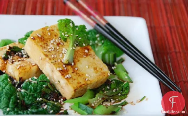Grilled Tofu and Sauteed Asian Greens
