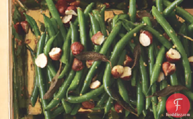 Green Beans with Blackened Sage and Hazelnuts