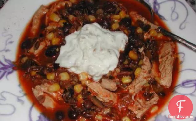 सीताफल के साथ मैक्सिकन चिकन सूप-चिली क्रीम