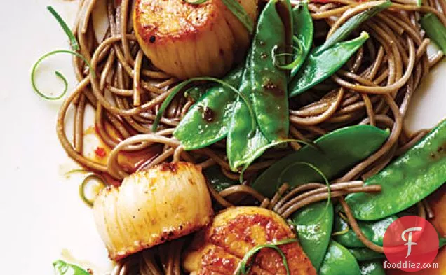Soy Citrus Scallops with Soba Noodles