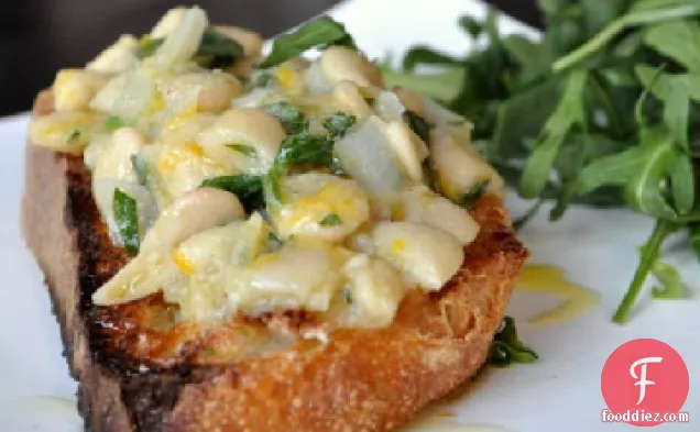 Meyer Lemon and Gigante Bean Open Faced Sandwiches