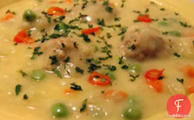 आपवर्लाकिया एवगोलेमोनो (ग्रीक मीटबॉल-अंडा / नींबू का सूप)