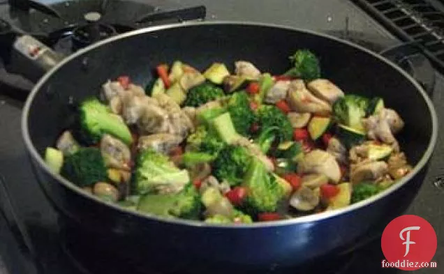 chicken stir fry w/ frozen mixed vegetables