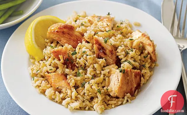 Lemony Chicken Breasts with Rice