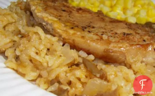 Simply Oven Baked Pork Chops and Rice