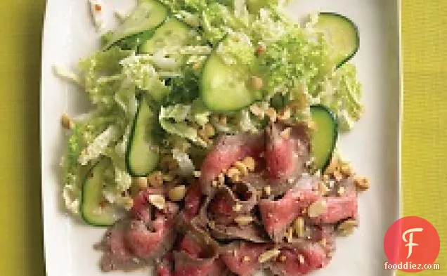 Asian Steak Salad With Cucumber And Napa Cabbage