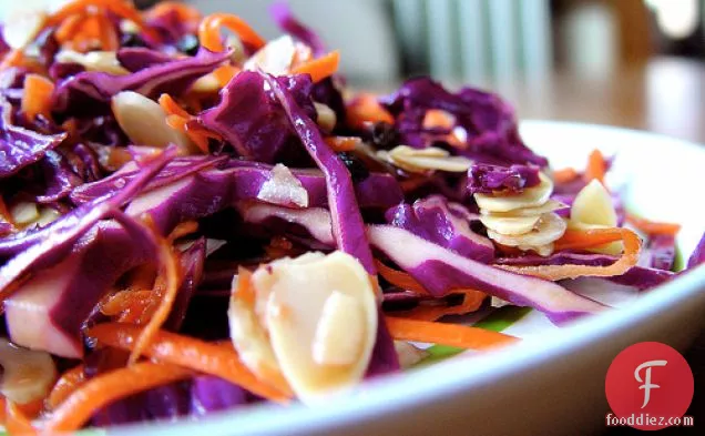Purple Cabbage Salad With Currants, Carrots, And Almonds